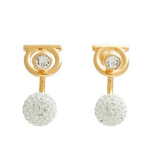 Ferragamo Gancini crystal-embellished earrings